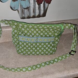 Vera Bradley Green Crossbody Bag with Floral Design